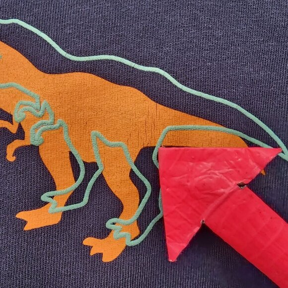 Disney Spirt Jersey Child Small Shirt I Love Dinos Dinosaurs Graphic Navy Blue - Picture 8 of 10